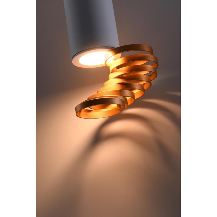 Foco TUBA 1xGU10/15W/230V branco/cobre