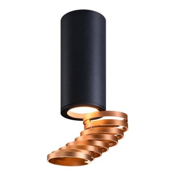 Foco TUBA 1xGU10/15W/230V preto/cobre