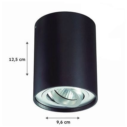 Foco TUBA 1xGU10/50W/230V preto