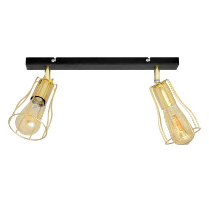 Foco TUBE 2xE27/15W/230V dourado/preto