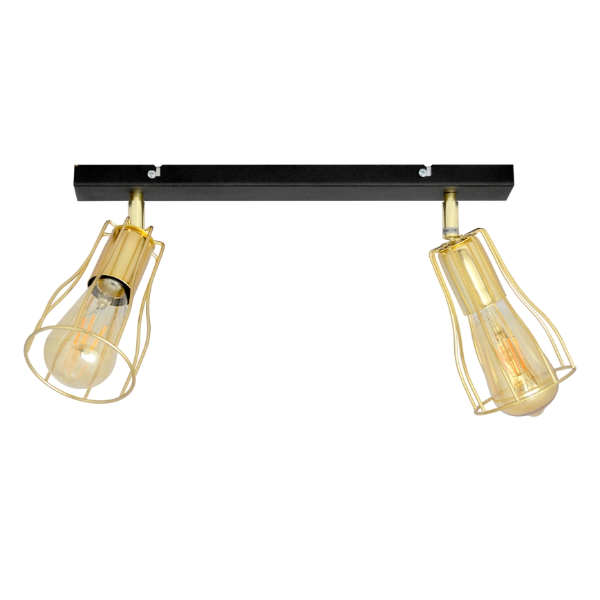 Foco TUBE 2xE27/15W/230V dourado/preto