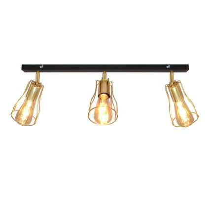 Foco TUBE 3xE27/15W/230V dourado/preto