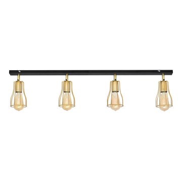 Foco TUBE 4xE27/15W/230V dourado/preto