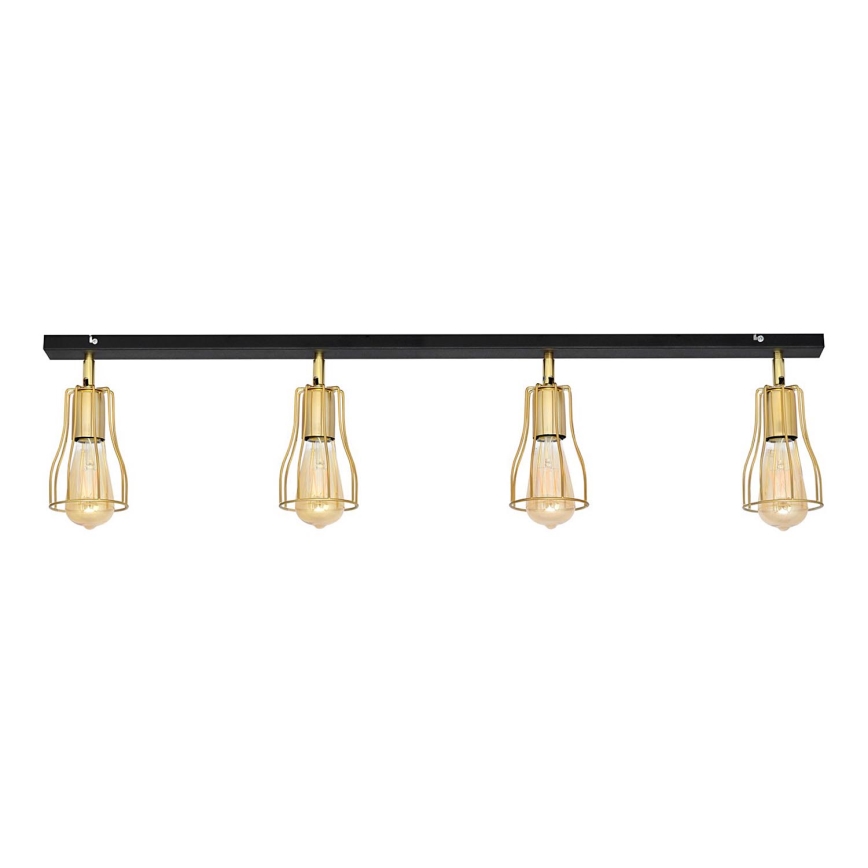 Foco TUBE 4xE27/15W/230V dourado/preto