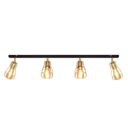 Foco TUBE 4xE27/15W/230V dourado/preto