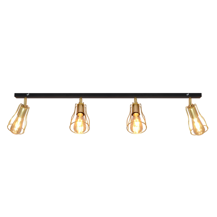 Foco TUBE 4xE27/15W/230V dourado/preto