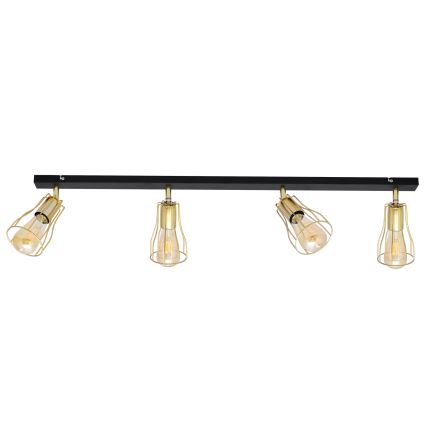 Foco TUBE 4xE27/15W/230V dourado/preto