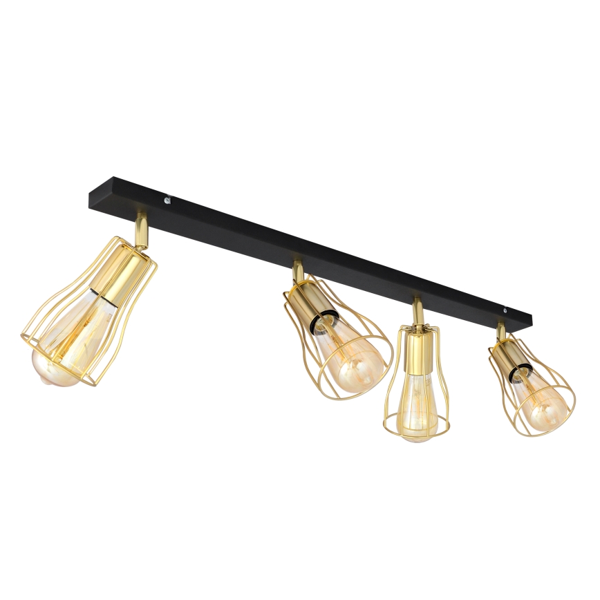 Foco TUBE 4xE27/15W/230V dourado/preto