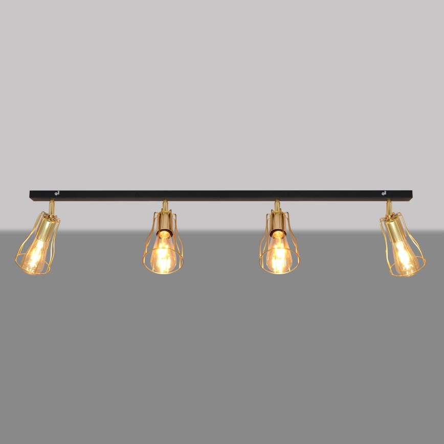 Foco TUBE 4xE27/15W/230V dourado/preto