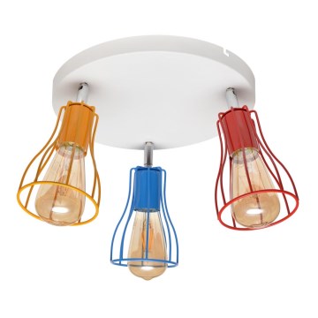 Foco TUBE II 3xE27/15W/230V laranja/azul/vermelho