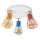 Foco TUBE II 3xE27/15W/230V laranja/azul/vermelho