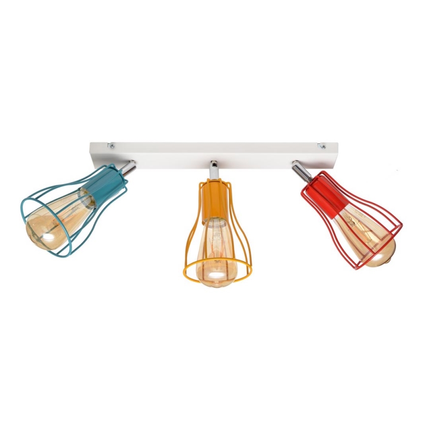 Foco TUBE II 3xE27/15W/230V turquesa/laranja/vermelho
