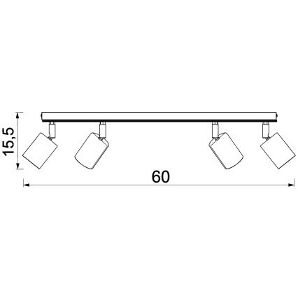 Foco TULON 4xGU10/8W/230V branco/carvalho