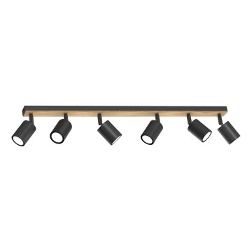 Foco TULON 6xGU10/8W/230V preto/carvalho