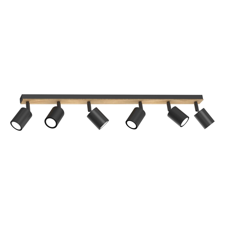 Foco TULON 6xGU10/8W/230V preto/carvalho