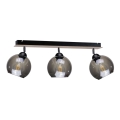 Foco UNO WOOD 3xE27/60W/230V preto/castanho