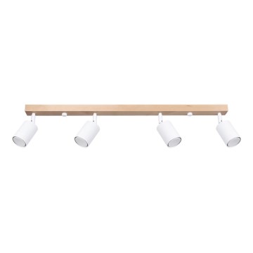 Foco VERDO 4xGU10/10W/230V branco/faia