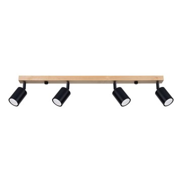 Foco VERDO 4xGU10/10W/230V preto/faia