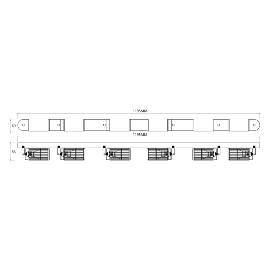 Foco VERTICAL 6xGU10/8W/230V branco