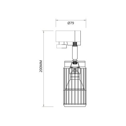 Foco VERTICAL para sistema de carril 1xGU10/8W/230V branco