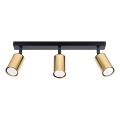 Foco WINX 3xGU10/10W/230V preto/dourado
