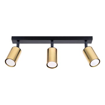 Foco WINX 3xGU10/10W/230V preto/dourado