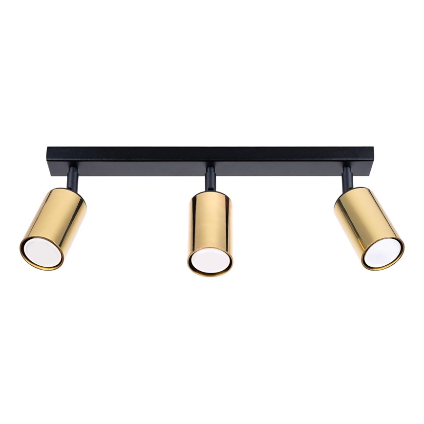Foco WINX 3xGU10/10W/230V preto/dourado