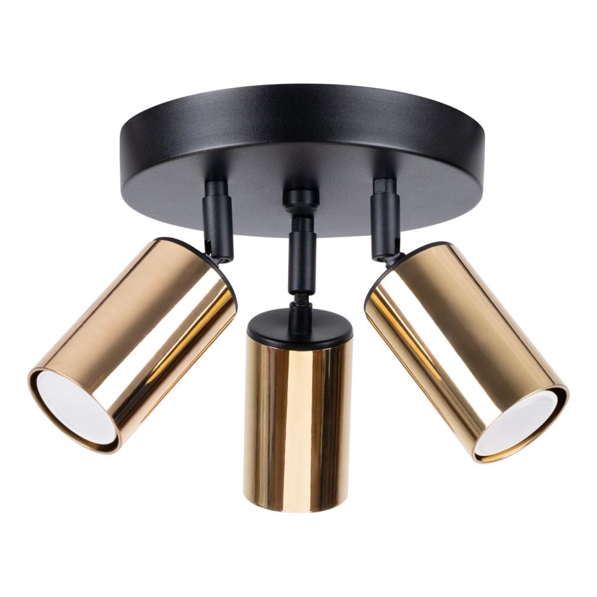 Foco WINX 3xGU10/10W/230V preto/dourado