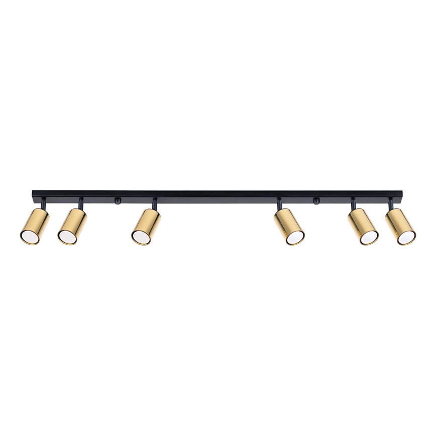 Foco WINX 6xGU10/10W/230V preto/dourado