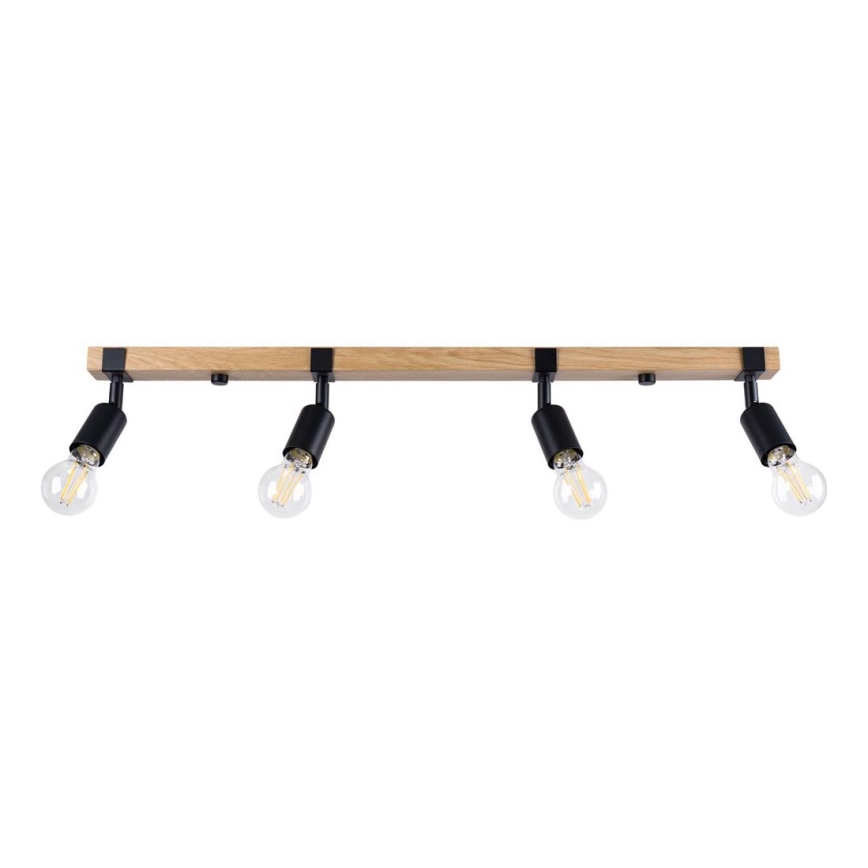 Foco ZUCA 4xE27/15W/230V preto/carvalho