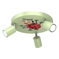 Focos de luz para crianças FUN 3xGU10/8W/230V verde/joaninha
