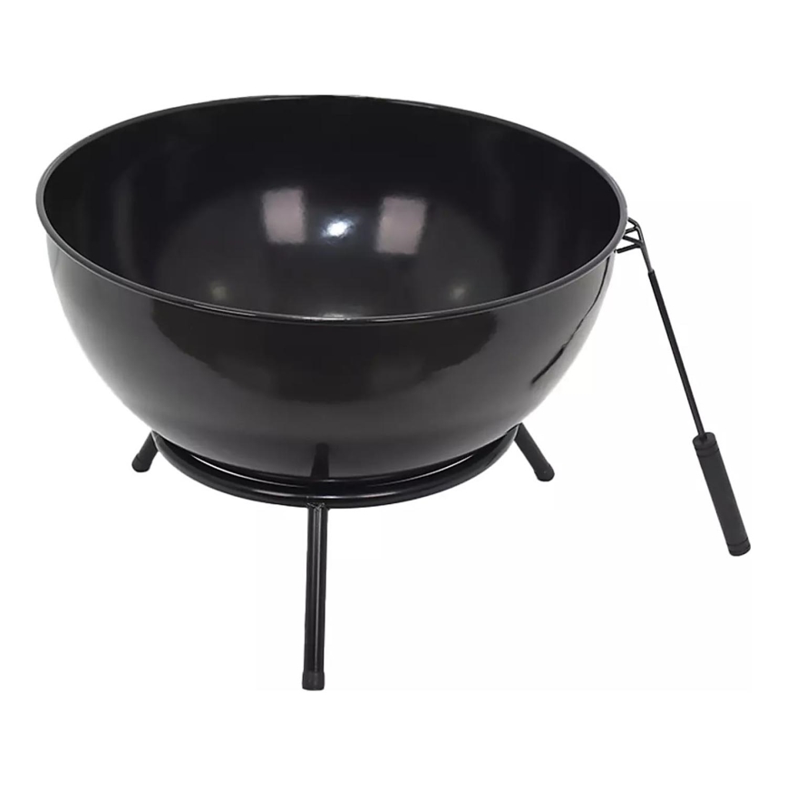 Fogueira portátil para lenha 57x30 cm preta