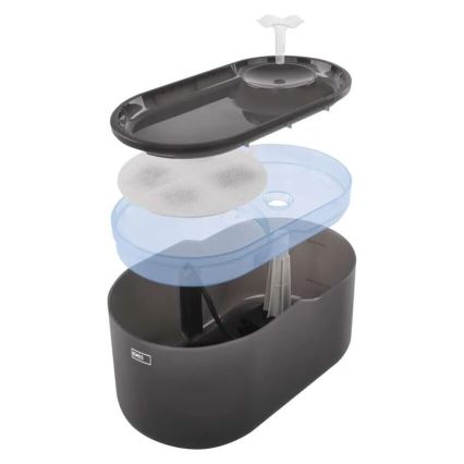 Fonte de água para animais 2,6 l/5V cinzento