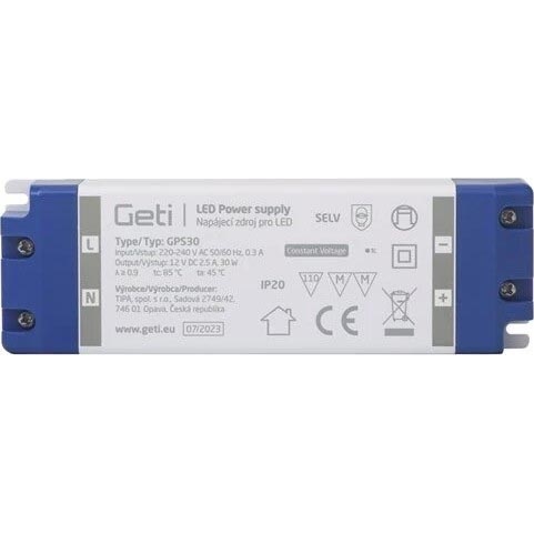 Fonte de alimentação comutada para fitas LED 30W/12V IP20