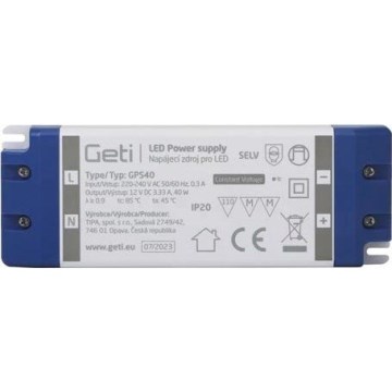 Fonte de alimentação comutada para fitas LED 40W/12V IP20
