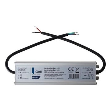 Fonte de alimentação comutada para fitas LED 60W/12V IP67