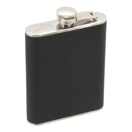 Frasco de bolso com caixa para cigarros 175 ml preto