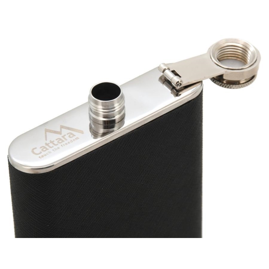 Frasco de bolso com caixa para cigarros 175 ml preto