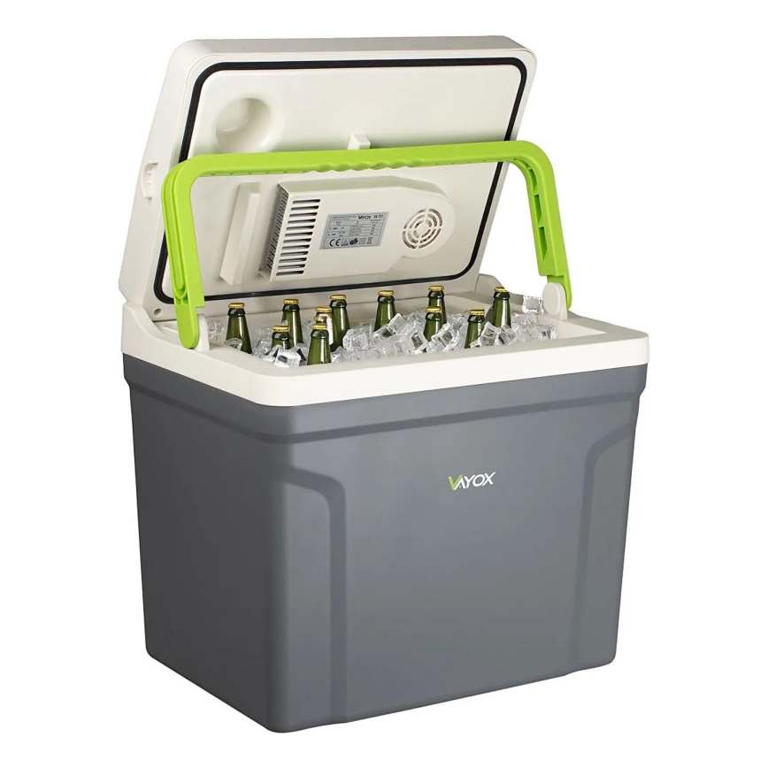 Frigorífico de viagem com função de aquecimento 27 l 230V/12V/24V cinzento