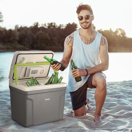 Frigorífico de viagem com função de aquecimento 27 l 230V/12V/24V cinzento