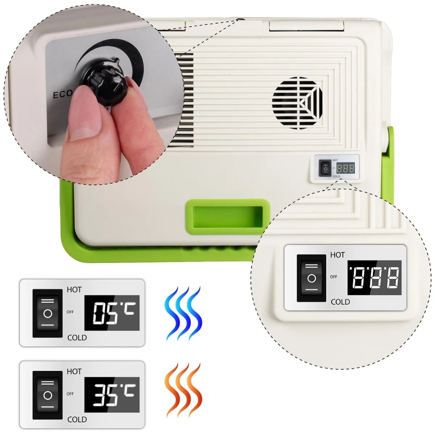 Frigorífico de viagem com função de aquecimento 27 l 230V/12V/24V cinzento