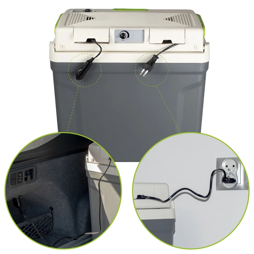 Frigorífico de viagem com função de aquecimento 27 l 230V/12V/24V cinzento