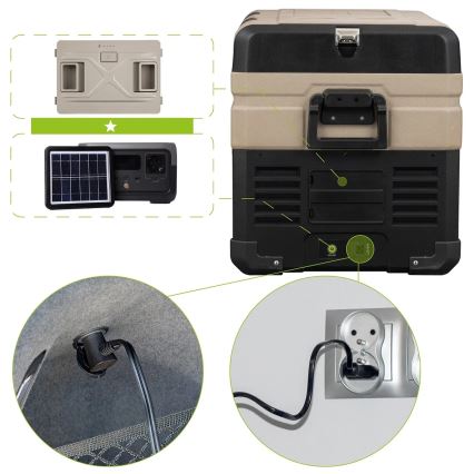 Frigorífico portátil para automóvel com visor LCD 39 l 230V/12V/24V castanho