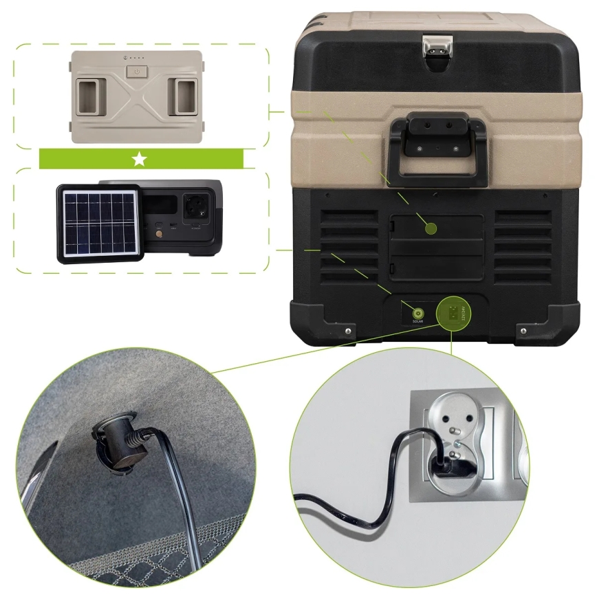 Frigorífico portátil para automóvel com visor LCD 39 l 230V/12V/24V castanho