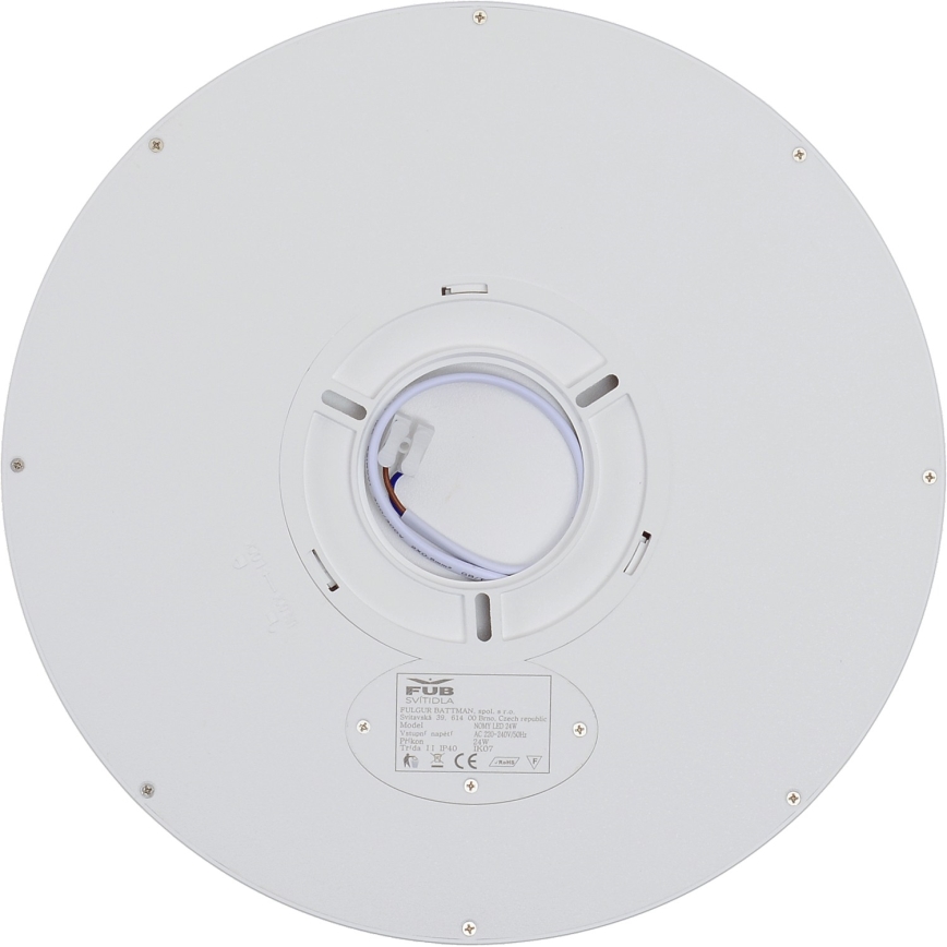 Fulgur 42361 - Iluminação de teto LED NOMY LED/24W/230V 3000/4000/6000K IP40 diâmetro 30 cm branco