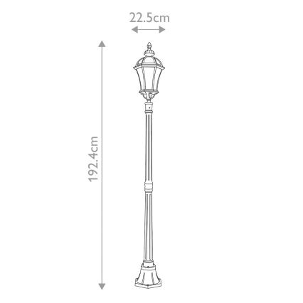 Garden Zone - Candeeiro exterior LEDBURY 1xE27/100W/230V IP44 preto