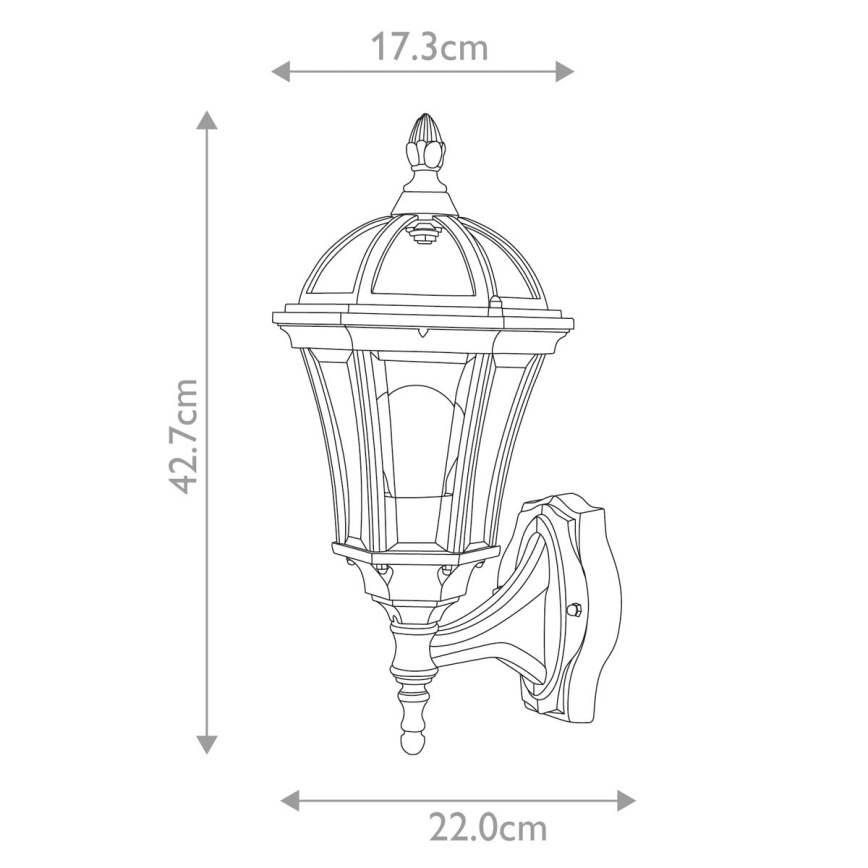 Garden Zone - Iluminação de parede exterior LEDBURY 1xE27/100W/230V IP44