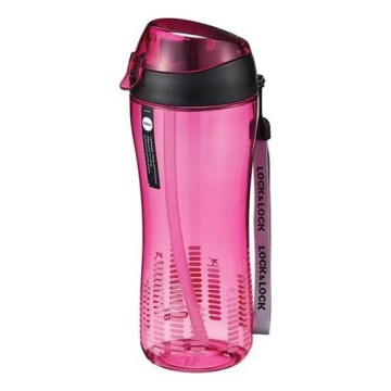 Garrafa desportiva com palhinha 550 mm rosa