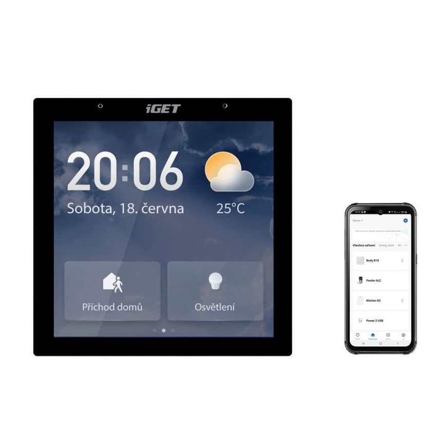 Gateway inteligente com um ecrã tátil GW6 Wi-Fi Zigbee Bluetooth