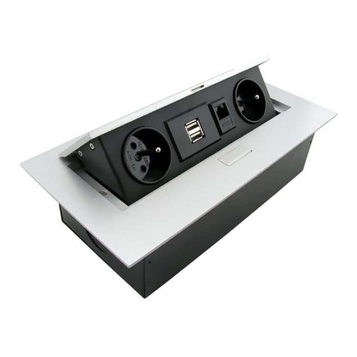 Gaveta com tomadas 2x230V/2xUSB/1xRJ45